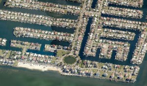 Aerial of Homes In Gulf Harbors New Port Richey, FL